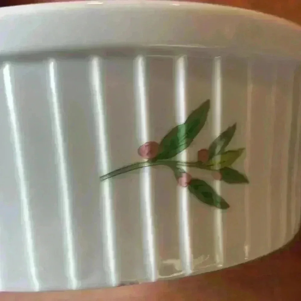 Shafford Herbs And Spices Oven To Table Porcelain Souffle Dish Vintage 1980's - Picture 6 of 8